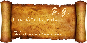 Pinczés Gergely névjegykártya