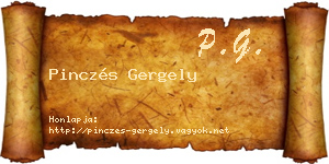 Pinczés Gergely névjegykártya